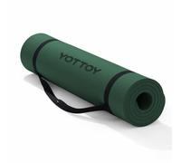 YOTTOY Yoga Mat，Extra Thick Yoga Mat (1/2inch),Professional TPE Exercise Mat,Non-Slip Workout Mat for Yoga, Pilates, Fitness, Barefoot Workouts, Home Gym Studio with Strap (Green, 72 * 32 * 1/2inch)