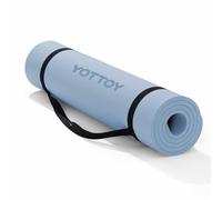YOTTOY Yoga Mat，Extra Thick Yoga Mat (1/2inch),Professional TPE Exercise Mat,Non-Slip Workout Mat for Yoga, Pilates, Fitness, Barefoot Workouts, Home Gym Studio with Strap (Blue, 72 * 24 * 1/2inch)