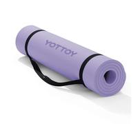 YOTTOY Yoga Mat，Extra Thick Yoga Mat (1/2inch),Professional TPE Exercise Mat,Non-Slip Workout Mat for Yoga, Pilates, Fitness, Barefoot Workouts, Home Gym Studio with Strap (Purple, 72 * 24 * 1/2inch)