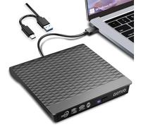YOTUO External DVD Drive, Portable USB 3.0 CD +/-RW Drive DVD Player for ROM Rewriter Burner for Laptop Desktop, Compatible with Windows 7/8/10/11 Mac MacBook Pro/Air