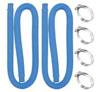 yotutun 2PCS Swimming Pool Replacement Hose, 1 Meter Long Pool Pump Replacement Hose with 4 Metal Clamps 32mm Pool Pump Hose for Above Ground Pools (Blue)