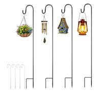 yotutun Shepherd Hooks Garden 100 cm, Pack of 4 Shepherd Hooks Metal with 4 Plant Shields, Lantern Pole, Shepherd's Arch Hook, Lantern Holder, Adjustable for Plant Baskets, Solar Lights, Lanterns
