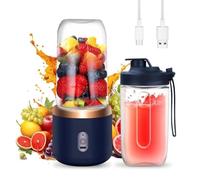 yotutun Smoothie Maker, 400 ml Portable Blender Mini Blender with 6 Blades Stainless Steel Small Smoothie Maker to Go USB Rechargeable Mini Stand Mixer for Baby Food Juice Jam Shake Smoothie