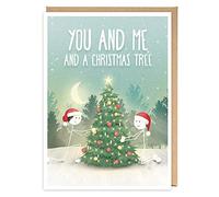 You and Me and a Christmas Tree - LGBT Christmas Greeting Card, to My Husband Boyfriend Fiance Partner Gay Couple, Mr and Mr Merry Xmas Love Engagement Couple Goals
