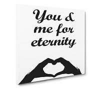 You and Me for Eternity Modern Typography Quote Canvas Print | Gallery Wrapped 30mm Frame Wall Art | 14x14 inches | Ready to Hang | Modern Typography Picture | Living Room Bedroom Lounge Office