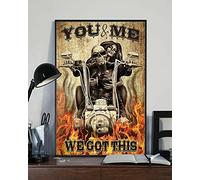You and Me We Got This Biker Skull Metal Sign 12 x8