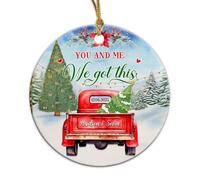 You And Me We Got This Christmas Decorations Beautiful Christmas Tree Hanging Ornament Double Sided Xmas Hanging Ornament For Holiday Kitchen Party