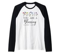 You are a Blessing God Quote Blessed Christian Bible Verse Raglan Baseball Tee