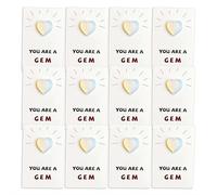 You Are a Gem Pocket Hug Cards - 12 Pack Encouragement Cards with Heart Shaped Resin Gems, Positive Affirmation Gift for Friends, Family, Coworkers