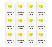 You Are a Gem Pocket Hug Cards - 12 Pack Encouragement Cards with Heart Shaped Resin Gems, Positive Affirmation Gift for Friends, Family, Coworkers