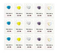 You Are a Gem Pocket Hug Cards - 12 Pack Encouragement Cards with Heart Shaped Resin Gems, Positive Affirmation Gift for Friends, Family, Coworkers