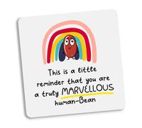 You Are A Truly Marvellous Human Bean Coaster - Friendship Gift, Thank You Gift, Positivity, Rainbow bestie quote