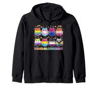 You Are All Safe With Me Pride Lgbt Support Cats Zip Hoodie