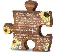 You are Amazing Inspirational Gift - You Make a Difference, Motivational Puzzle Piece, Thank You Gift, Sunflower Wooden Plaque, 5.5x5.2 Inch,XXK7