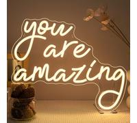 You Are Amazing Neon Sign Warm White Usb Word Neon Lights for Wall Decor Led Letter Light Up Sign for Bedroom Home Bar Man Cave Party Birthay Wedding Gifts