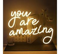 You Are Amazing Neon Sign Warm White Usb Word Neon Lights for Wall Decor Led Letter Light Up Sign for Bedroom Home Bar Man Cave Party Birthay Wedding Gifts