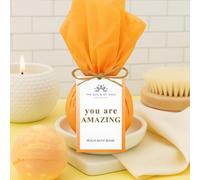 You are Amazing - Peach Bath Bomb | Large 180g Vegan Plastic-Free Bath Bomb Handmade in The UK | Fruity Self-Care Gift for Birthdays, Wellness Hampers & Relaxing Home Spa