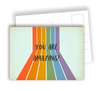 You are Amazing! - Rainbow Path Postcards | Set of 10 flat cards (A6) - Writable reverse side