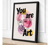 You Are Art Typography Canvas Wall Art Print 18x12 Inch