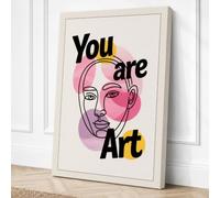 You Are Art Typography Canvas Wall Art Print 30x20 Inch