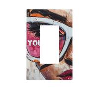 You are Art Woman with Glasses Graffiti Light Switch Wall Plate Faceplate Cover Single Rocker 1 Gang Decorator Outlet Receptacle Covers for Home Kitchen Room Bathroom Decor