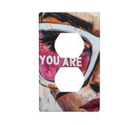 You are Art Woman with Glasses Graffiti Outlet Cover Light Switch Cover Decorative 1 Gang Wall Plate for Kitchen Room Bathroom Size 7x11.4cm