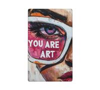 You are Art Woman with Glasses Graffiti Single Toggle Blank Wall Plate Light Switch Cover Decorative 1 Gang for Kitchen Room Bathroom Size 11.4x7cm