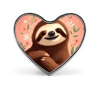 You Are Awesome Sloth Heart Shape Lapel Pin Personalized Pinback Button Badges Retro Punk Button Pin Kawaii Heart Badges for Men Women Clothes Bags Hats & Gift