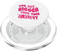 You Are Bigger Than Your Anxiety Retro Pink Mental Health PopSockets PopGrip for MagSafe