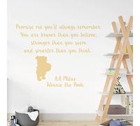 You are Braver Than You Believe, Stronger Than You Seem - A Milne Book Inspired Quote Vinyl Wall Decal Sticker [Medium] [Cream]