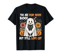 You are Dead Inside Boo But Still Love Cat Flower Halloween T-Shirt