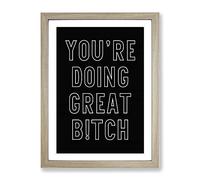 You Are Doing Great Typography Quote Framed Print | A3 Oak Framed Wall Art | Ready to Hang | Modern Positive Affirmations Picture | Living Room Bedroom Lounge Office