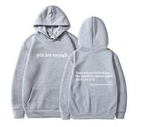 You are Enough Hoodie, Dear Person Behind Me Hoodie, Casual Graphic Letter Print Sleeve Hoodie Gift (light grey hoodie,XL)