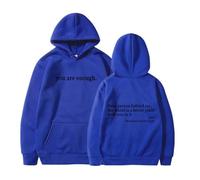 You are Enough Hoodie, Dear Person Behind Me Hoodie, Super Soft Plain Hoodie with Pocket Unisex (Dark Blue,S)