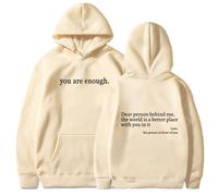 You are Enough Hoodie, Dear Person Behind Me Hoodie, to The Person Behind Me for Men Women (Apricot,XL)