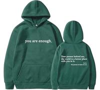 You are Enough Hoodie, Dear Person Behind Me Hoodie, to The Person Behind Me for Men Women (Green,L)