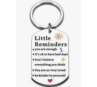 You Are Enough Keychain for Boys Girls Encouragment Inspirational Gifts for Daughter Son Niece Nephew Birthday Christmas Gifts for Women Men Mental Health Positive Keychain Keyring