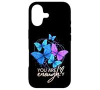 You are enough purple and blue Butterflies Positive Message Case for iPhone 17