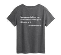 "You are Enough" T-Shirt, "Dear Person Behind Me" T-Shirt, to the Person Behind me Shirt (Dark Gray,L)
