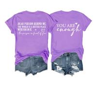 You are Enough Tshirt, Dear Person Behind Me Shirt, to The Person Behind Me Shirt, Mental Health Shirt Light Purple