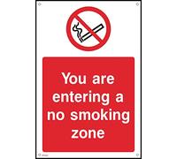 You Are Entering a No Smoking Zone - 300mm x 400mm - 3mm Metal Composite Drilled Sign (PS56)