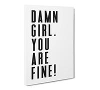 You Are Fine Typography Quote Canvas Print | Gallery Wrapped 30mm Frame Wall Art | 20x14 inches | Ready to Hang | Modern Typography Picture | Living Room Bedroom Lounge Office