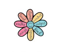 You Are Flower Enamel Pin Badge - Positive Affirmation Lapel Pin with Kindness Petals, Cute Motivational Brooch for Jackets, Backpacks, Hats, Bags & Gifts