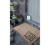 You Are Here Country Size Coir Doormat Artsy Mats Grey 60cm x 90cm