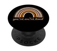 You Are Loved Leopard Rainbow Christian Positive Affirmation PopSockets Adhesive PopGrip