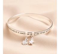 You Are Loved Meaningful Word Silver Bangle lisa angel Silver One Size