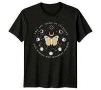 You are Made of Stardust and Wishes and Magical Things Celestial Mystical Butterfly Moon Stars Mens T-Shirt Womens Tee Graphic Unisex Top S Black