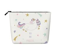 You are Magical Makeup Bag Large Capacity Fake Hemp, Portable Zippered Case Water Resistant Toiletry Pouch