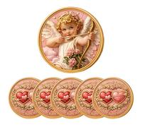 ”You Are My Favorite“ Commemorative Coin - Limited Edition Valentine's Day Gift, Romantic Keepsake Coin for Couples, Double Sided Anniversary & Wedding Token of Love (5pcs)