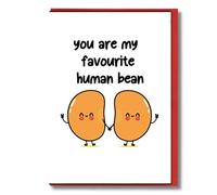 You Are My Favourite Human Bean Funny Cute Card for Boyfriend Girlfriend Husband Wife Valentine Anniversary Pun Love - V310